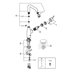 Onderdelentekening Grohe Essence wastafelmengkraan L-Size