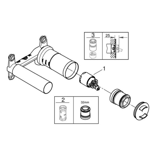 Onderdelentekening Grohe éénhendelmengkraan 1/2