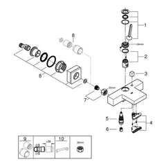 Onderdelentekening Grohe Eurocube Joy badmengkraan
