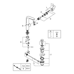 Onderdelentekening Grohe Eurostyle wastafelmengkraan L-Size 2019–2019
