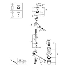 Onderdelentekening Grohe Eurostyle bidetmengkraan S-Size