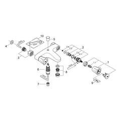 Onderdelentekening Grohe Costa L badmengkraan