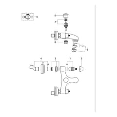 Onderdelentekening Grohe Sinfonia badmengkraan