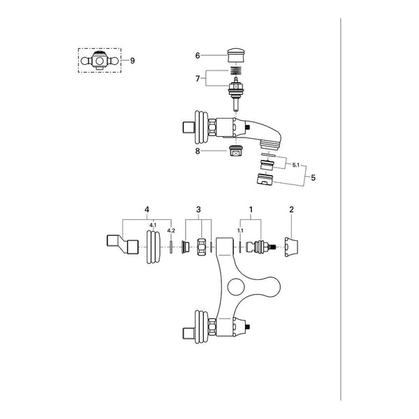 Onderdelentekening Grohe Sinfonia badmengkraan