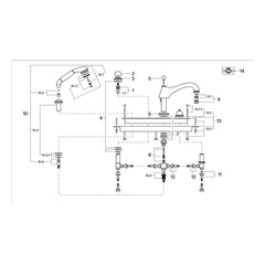 Onderdelentekening Grohe Sinfonia viergats badrandcombinatie 1/2