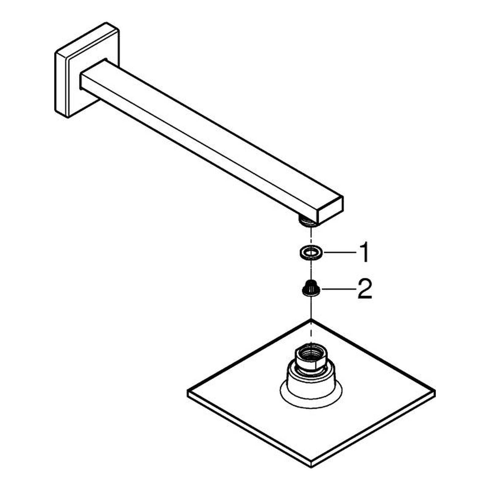 Onderdelentekening Grohe Euphoria Cube 150 hoofddoucheset 286 mm, 1 straalsoort