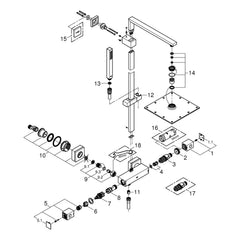Onderdelentekening Grohe Euphoria Cube System 230 douchesysteem met thermostaatkraan