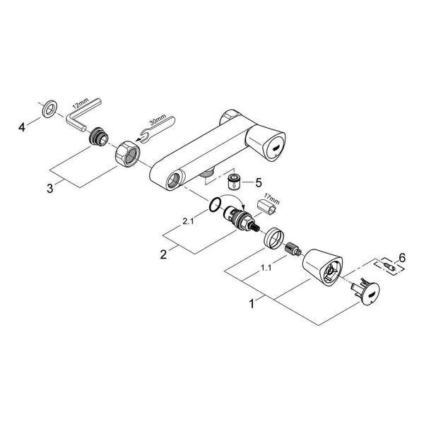 Onderdelentekening Grohe Costa S douchemengkraan