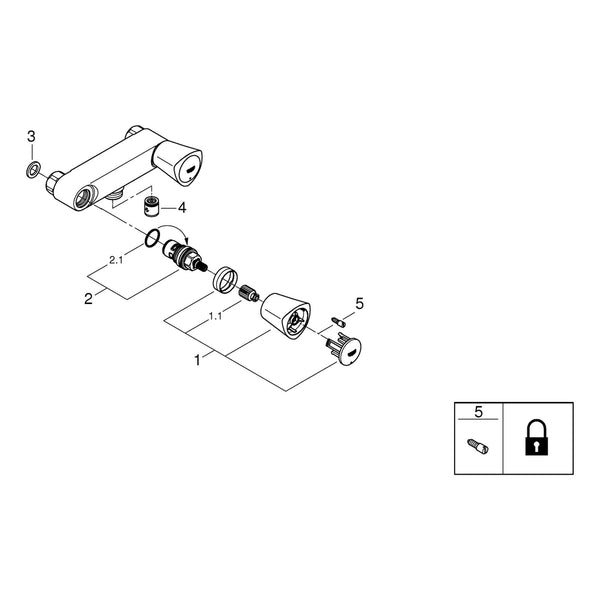 Onderdelentekening Grohe Costa S douchemengkraan