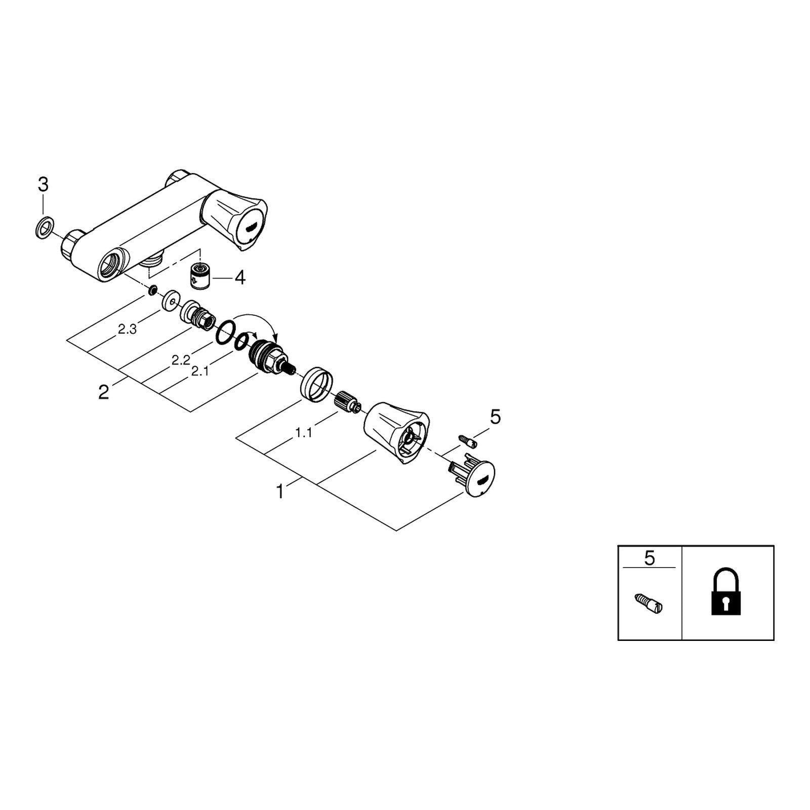 Onderdelentekening Grohe Costa L douchemengkraan