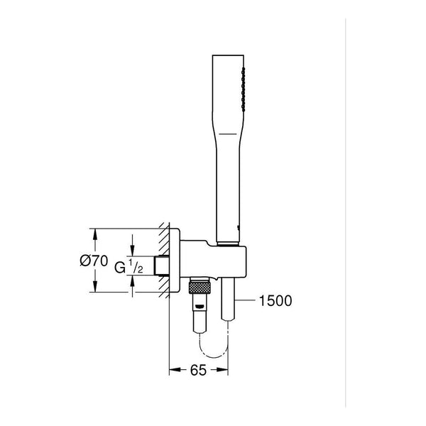 Maattekening Grohe Euphoria Cosmopolitan Stick doucheset 1 straal
