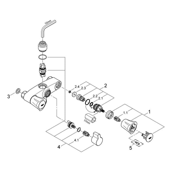 Onderdelentekening Grohe Costa L douchemengkraan 3/8