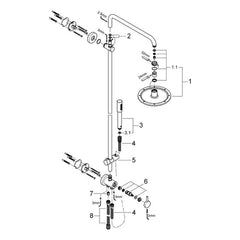 Onderdelentekening Grohe Rainshower System 210 douchesysteem 2005–2007