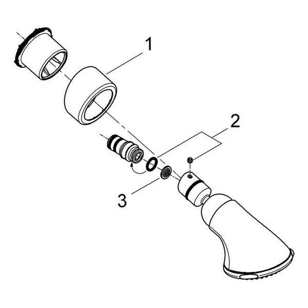 Onderdelentekening Grohe Relexa 100 Massage hoofddouche 4 straalsoorten