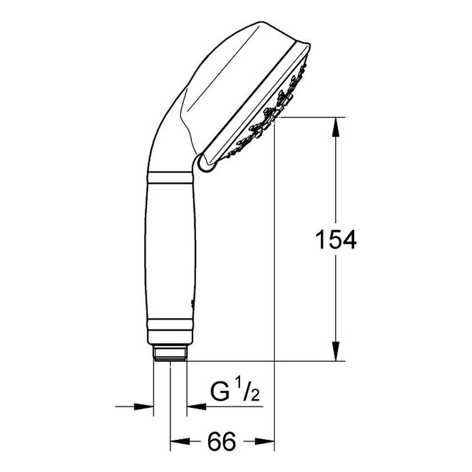 Maattekening Grohe Relexa Rustic 100 handdouche 5 stralen