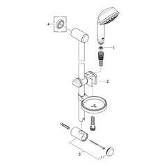 Onderdelentekening Grohe Relexa Rustic 100 doucheset 5 stralen