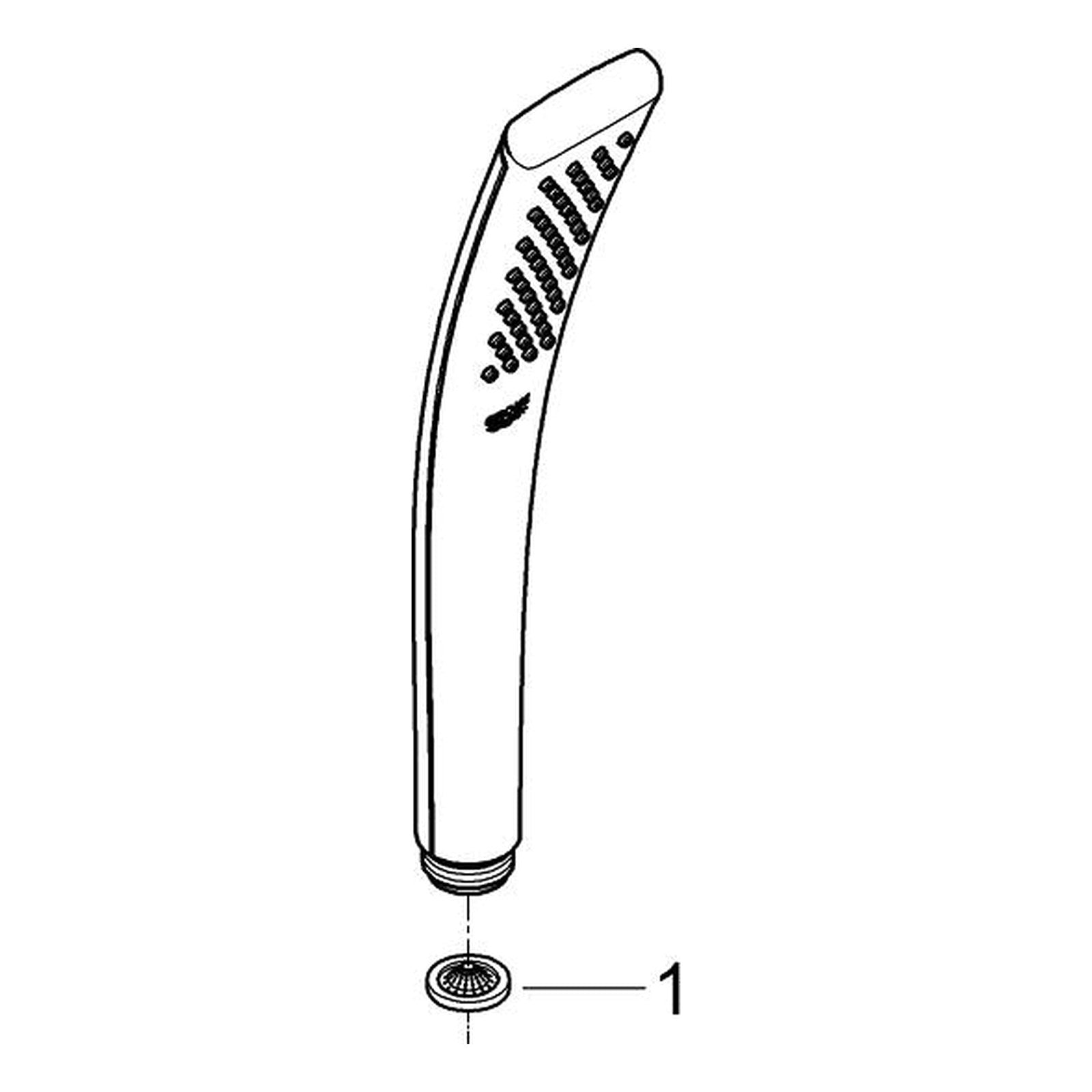 Onderdelentekening Grohe Veris Stick handdouche 1 straalsoort