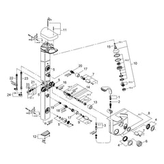 Onderdelentekening Grohe Aquatower 3000 paneel
