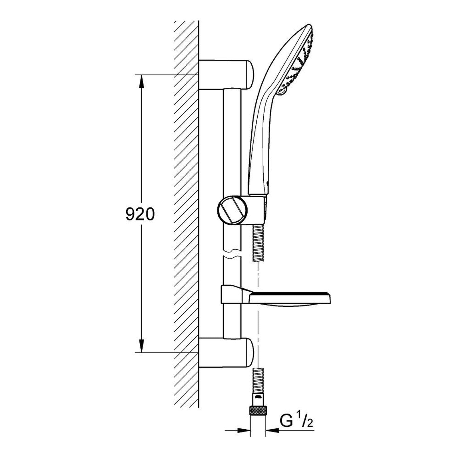 Maattekening Grohe Euphoria 110 Duo doucheset 2 straalsoorten
