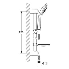 Maattekening Grohe Euphoria 110 Duo doucheset 2 straalsoorten