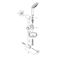 Onderdelentekening Grohe Euphoria 110 Pure doucheset 3 straalsoorten