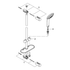 Onderdelentekening Grohe Euphoria 110 Mono doucheset 1 straalsoort