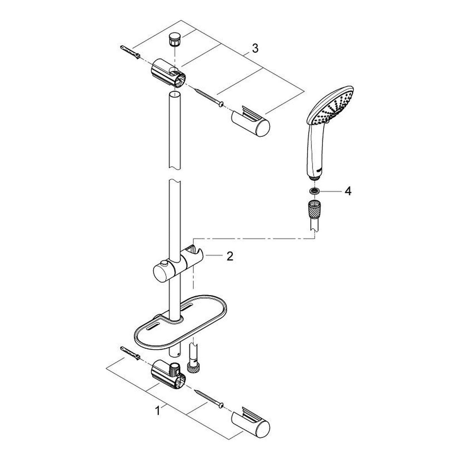 Onderdelentekening Grohe Euphoria 110 Mono doucheset 1 straalsoort