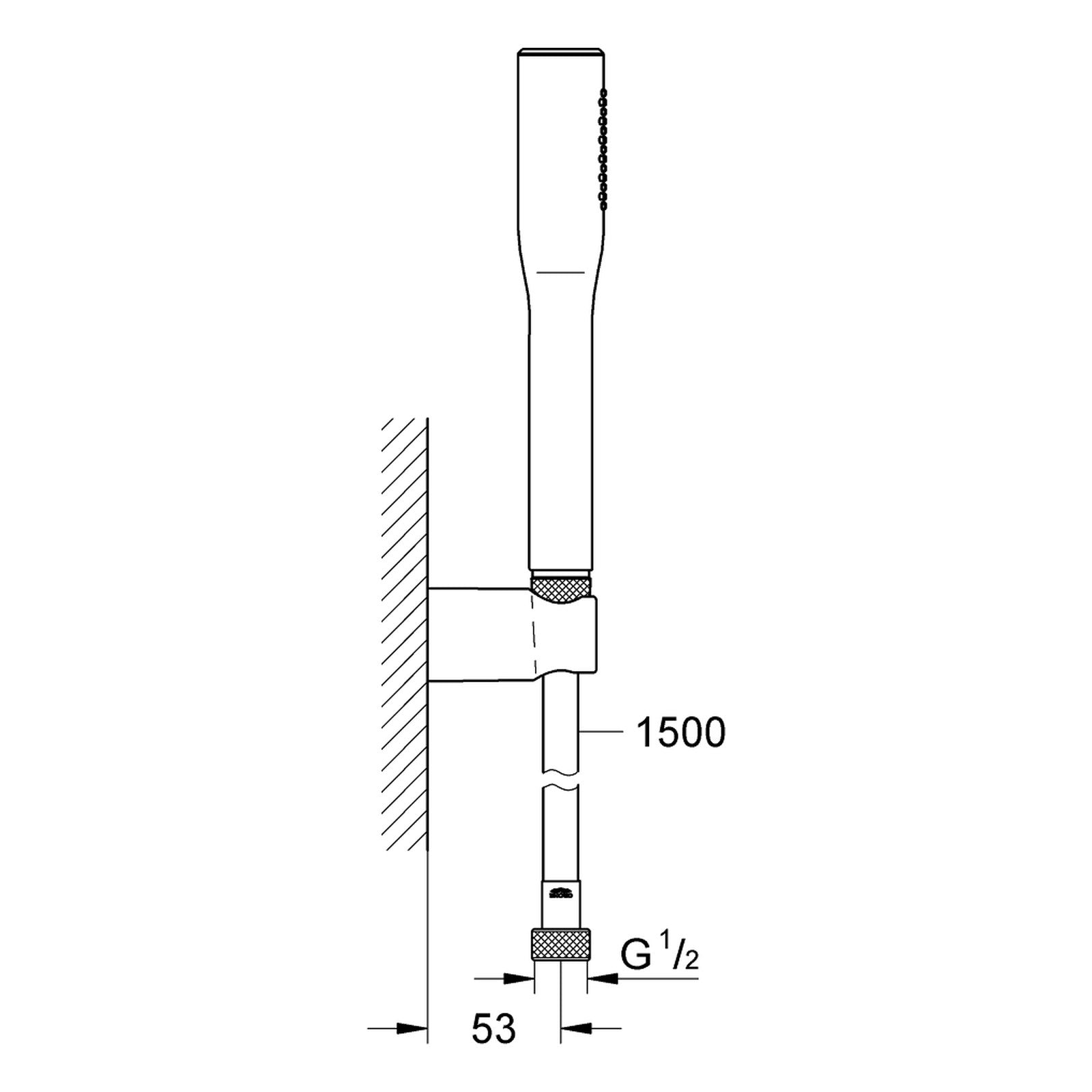 Maattekening Grohe Euphoria Cosmopolitan Stick doucheset 1 straal