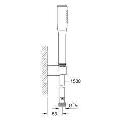 Maattekening Grohe Euphoria Cosmopolitan Stick doucheset 1 straal