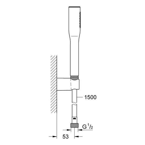Maattekening Grohe Euphoria Cosmopolitan Stick doucheset 1 straal