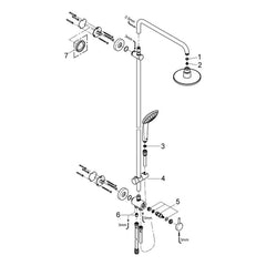 Onderdelentekening Grohe Euphoria System 160 douchesysteem