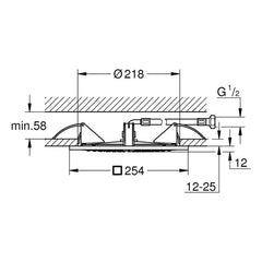 Maattekening Grohe Rainshower F-Series 10