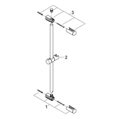 Onderdelentekening Grohe Euphoria glijstang, 600 mm