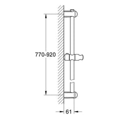 Maattekening Grohe Euphoria glijstang, 900 mm