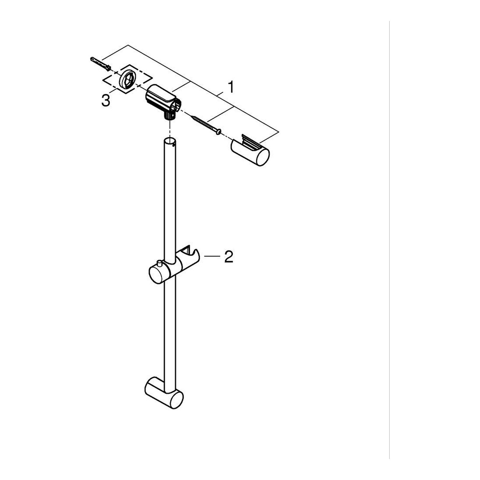 Onderdelentekening Grohe Tempesta Cosmopolitan glijstang, 600 mm