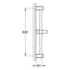 Maattekening Grohe Tempesta glijstang, 600 mm