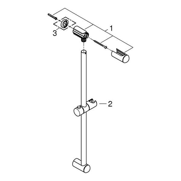 Onderdelentekening Grohe Tempesta glijstang, 600 mm