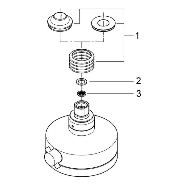 Onderdelentekening Grohe Relexa Deluxe 130 hoofddouche 4 straalsoorten