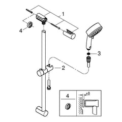 Onderdelentekening Grohe Tempesta Cosmopolitan 100 doucheset 2 straalsoorten