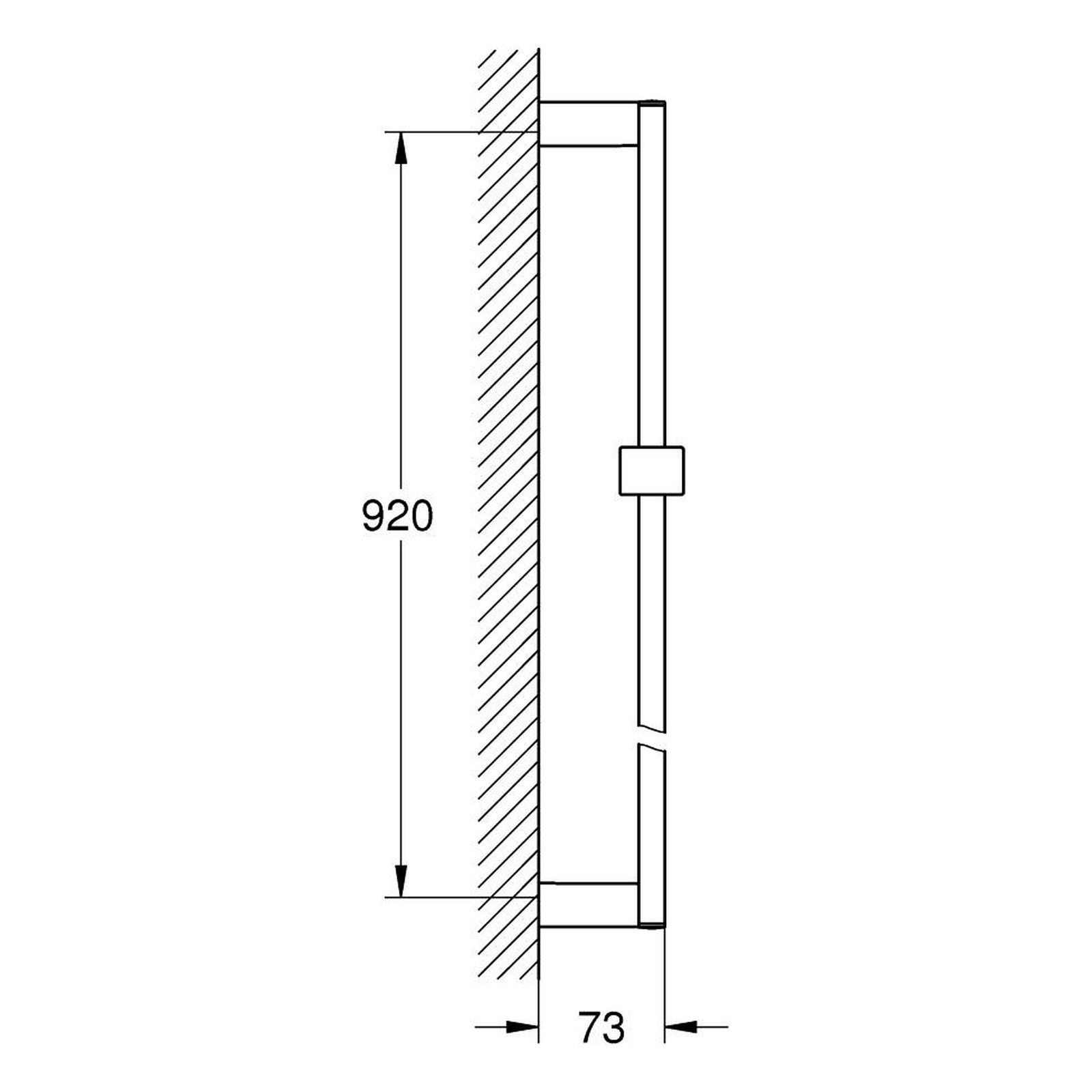 Maattekening Grohe Euphoria Cube glijstang, 900 mm