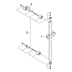 Onderdelentekening Grohe Euphoria Cube glijstang, 900 mm