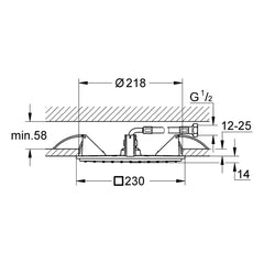 Maattekening Grohe Rainshower Allure 230 plafonddouche 1 straalsoort