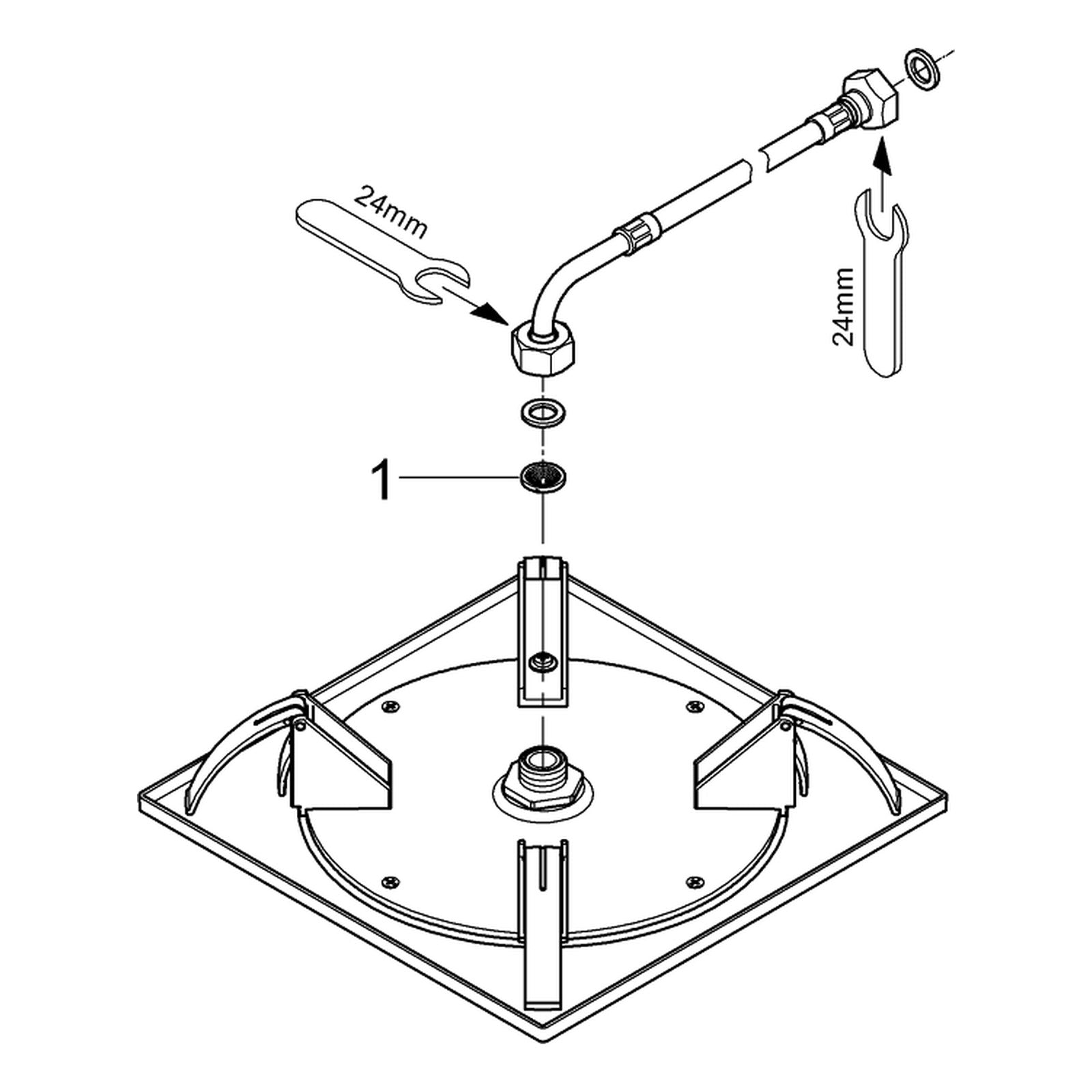 Onderdelentekening Grohe Rainshower Allure 230 plafonddouche 1 straalsoort 2011–2018