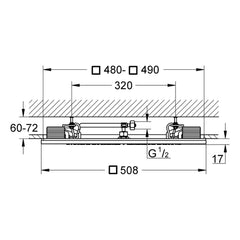 Maattekening Grohe Rainshower F-Series 20