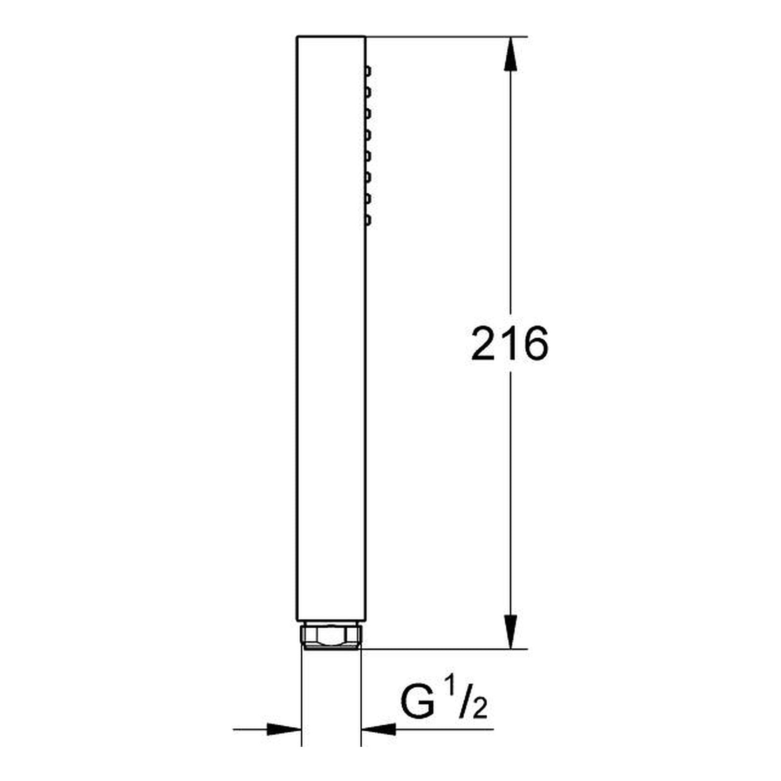Maattekening Grohe Euphoria Cube+ Stick handdouche 1 straalsoort