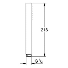 Maattekening Grohe Euphoria Cube+ Stick handdouche 1 straalsoort