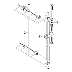 Onderdelentekening Grohe Euphoria Cube+ Stick doucheset 1 straalsoort