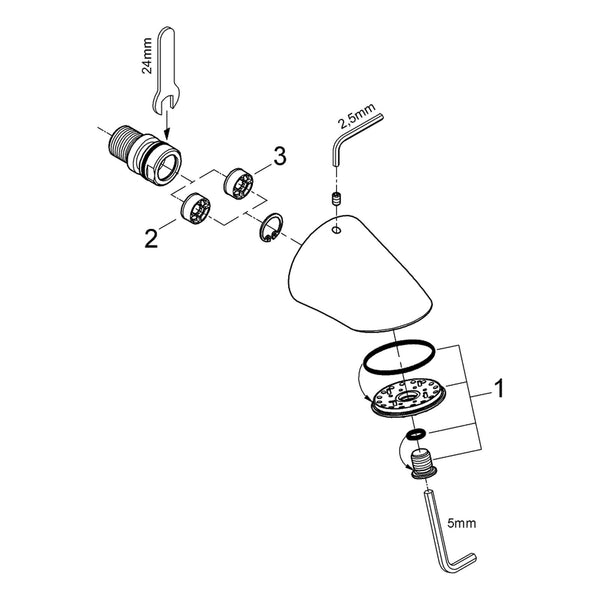 Onderdelentekening Grohe Relexa 70 sportdouche