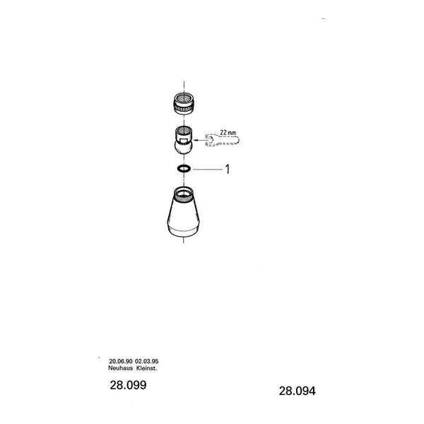 Onderdelentekening Grohe Relexa Plus 50 hoofddouche 1 straalsoort