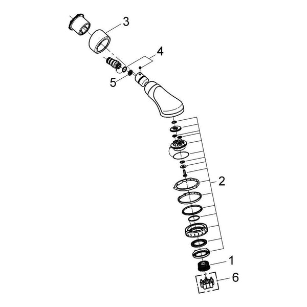 Onderdelentekening Grohe Relexa Plus 80 Top 4 hoofddouche 4 straalsoorten